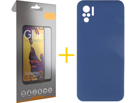 Kit Funda + Protector de Pantalla Xiaomi Redmi Note 10 4G SKYHE Full (Azul)
