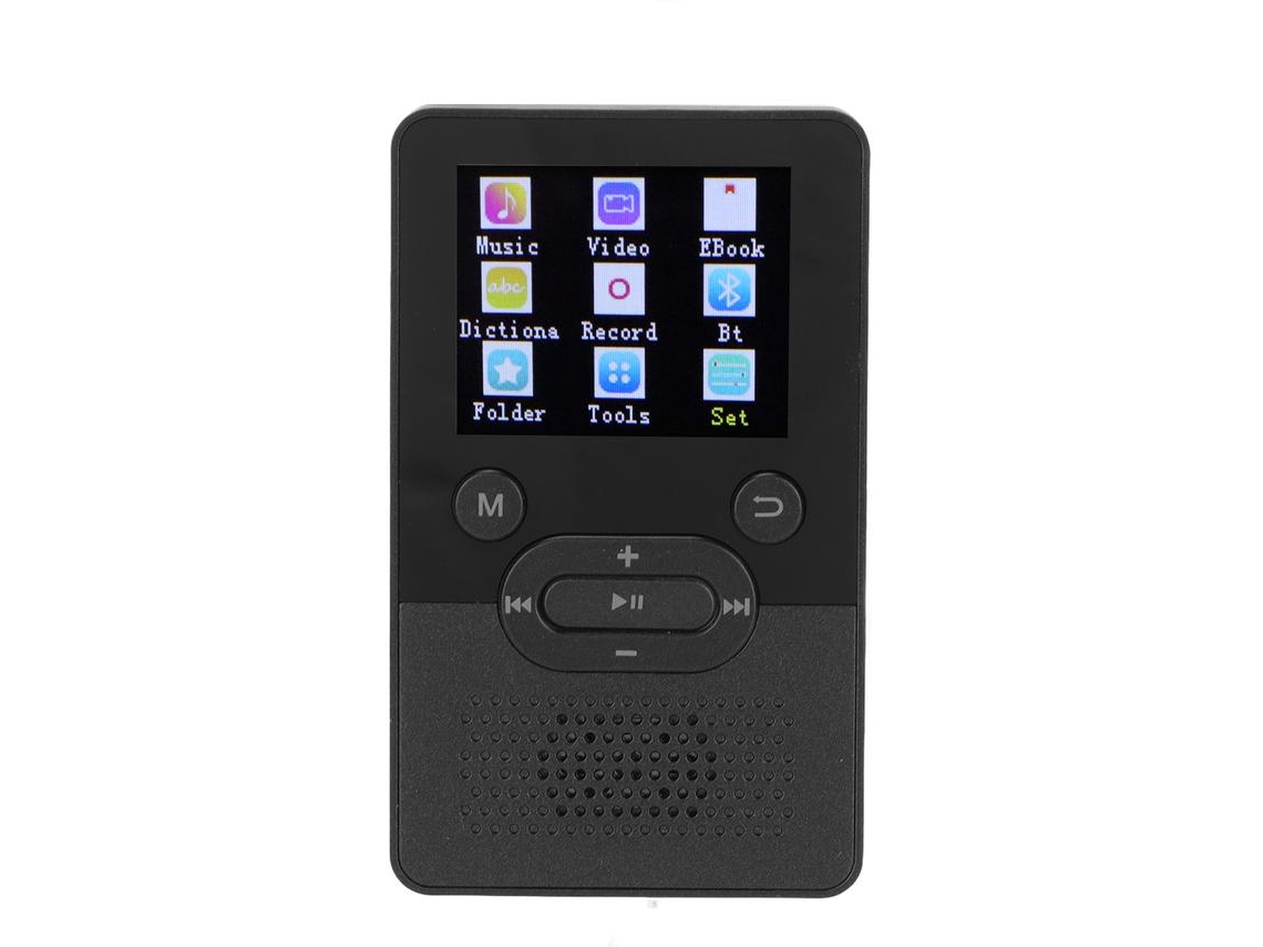 Reproductor MP3/MP4 Bluetooth YIZHOOD T9 1.8Inch HD calidad de sonido 16GB (Negro