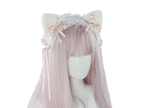 Tocado De Orejas De Gato Lolita, Accesorios De Fiesta Para El Cabello De Mucama, Diademas Bonitas, Horquilla Dulce, Rosa ZMDECQNA