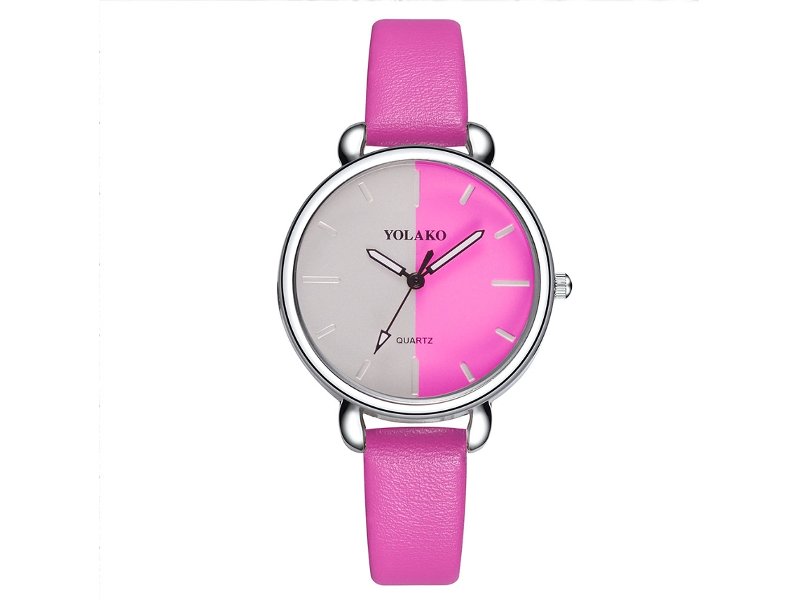 Reloj De Pulsera Vansvar Para Mujer Con Diseño Floral Y Correa De Poliuretano, Cuarzo Rosa.