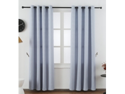 Cortina de tela delicada con estampado de ondas blanco gris 140 x 260 cm - Individual