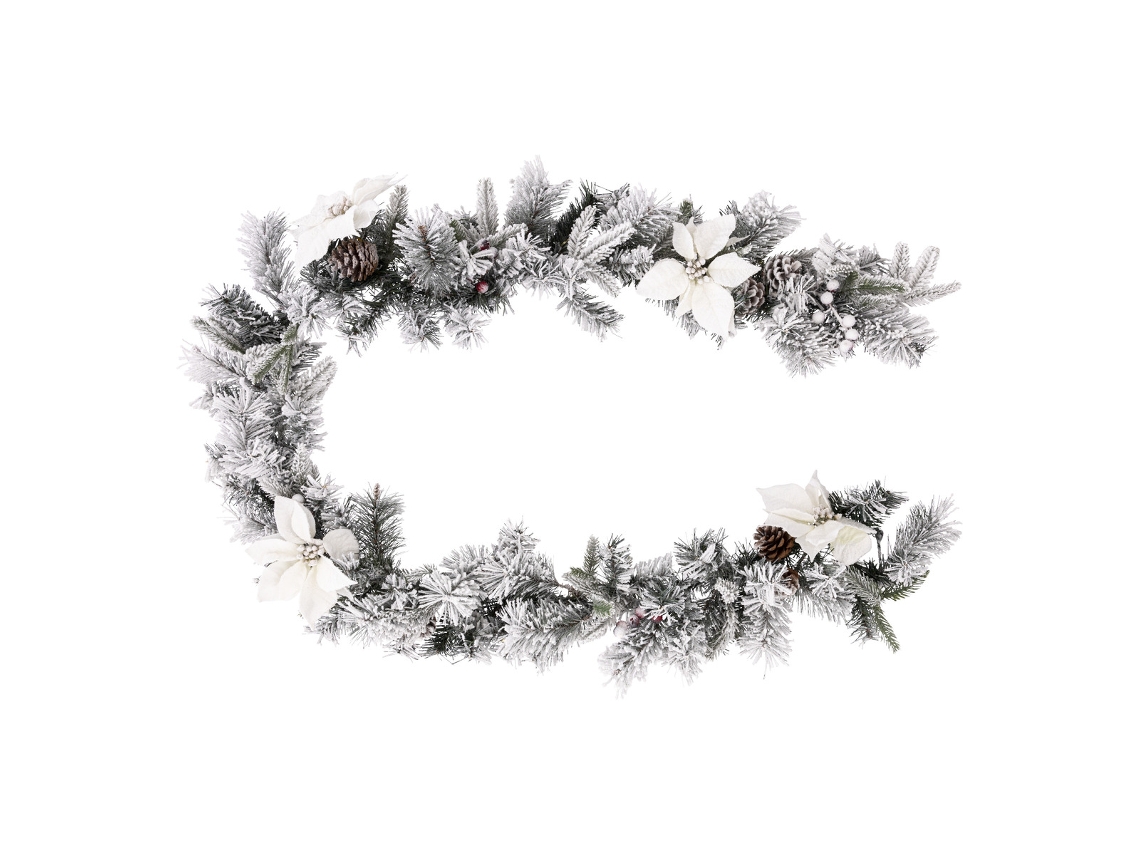 Guirnalda flocada blanca natural de 2 m - FEERIC LIGHTS & CHRISTMAS