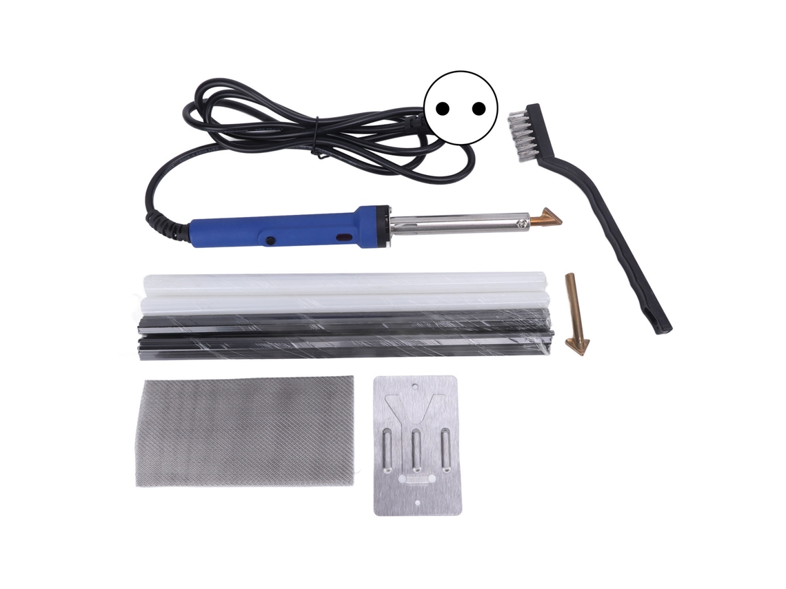 Kit De Reparación De Soldadura De Plástico De 80 W Con Varillas De Malla Y Cepillo Para Parachoques De Automóviles, Barcos, Canoas, 220 V Ue