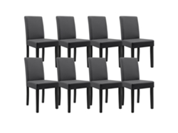 Conjunto de Cadeiras de Jantar [EN.CASA] (8 Un - Cinzento Escuro - 90x42x48 cm - Couro SintÃÂÃÂÃÂÃÂ©tico)