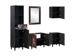 Maison Exclusive - Juego De Muebles De Baño Con Cajón 5 Pcs Madera De Mango Maciza