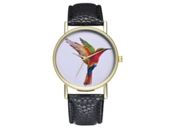 Reloj Analógico De Cuarzo Unisex Informal Deportivo Con Correa De Cuero Negra.