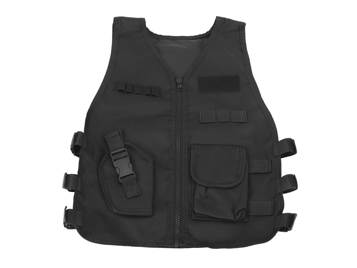 Jinwei-chaleco De Tiro Para Niños Ajustable Transpirable Chaleco Militar De Entrenamiento Protector Para Niños Negro Talla S