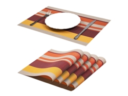 Juego de 5 manteles individuales de PVC lavables, antideslizantes y resistentes al calor, color rojo. TRUYUETY