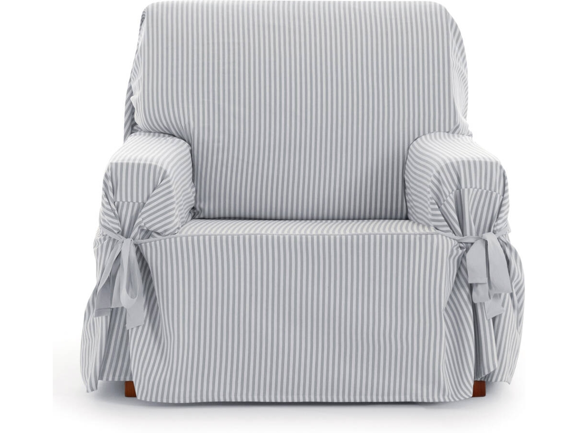 Funda de Sillón EYSA Calma con Lazos (110 x 70 x 120 cm - Algodón y Poliéster - Gris claro)