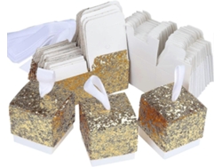 25 cajas de papel brillante para dulces, cajas de regalo doradas para bodas y fiestas Hengjian
