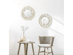 Omni-set De 2 Espejos De Pared Artesanales Con Fleco Redondo Para Apartamento, Salón, Dormitorio, Decoración Moderna Hogar