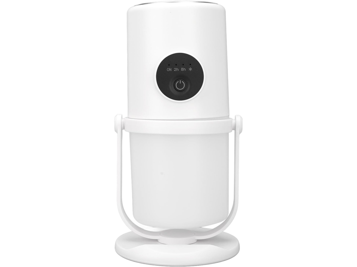 Humidificador de 360°, purificador de aire USB, silencioso, luz nocturna, H8 Sfushos (1 boquilla, base blanca)