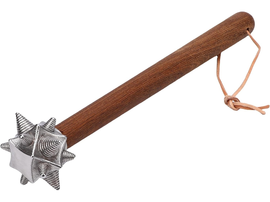Martillo De Bola Con Púas De Acero Inoxidable Con Mango De Madera, Adorno