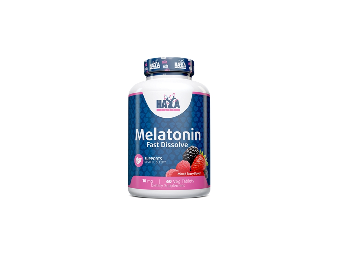 Melatonina de rápida disolución, sabor a frutos rojos, 10 mg, 60 cápsulas Haya Labs