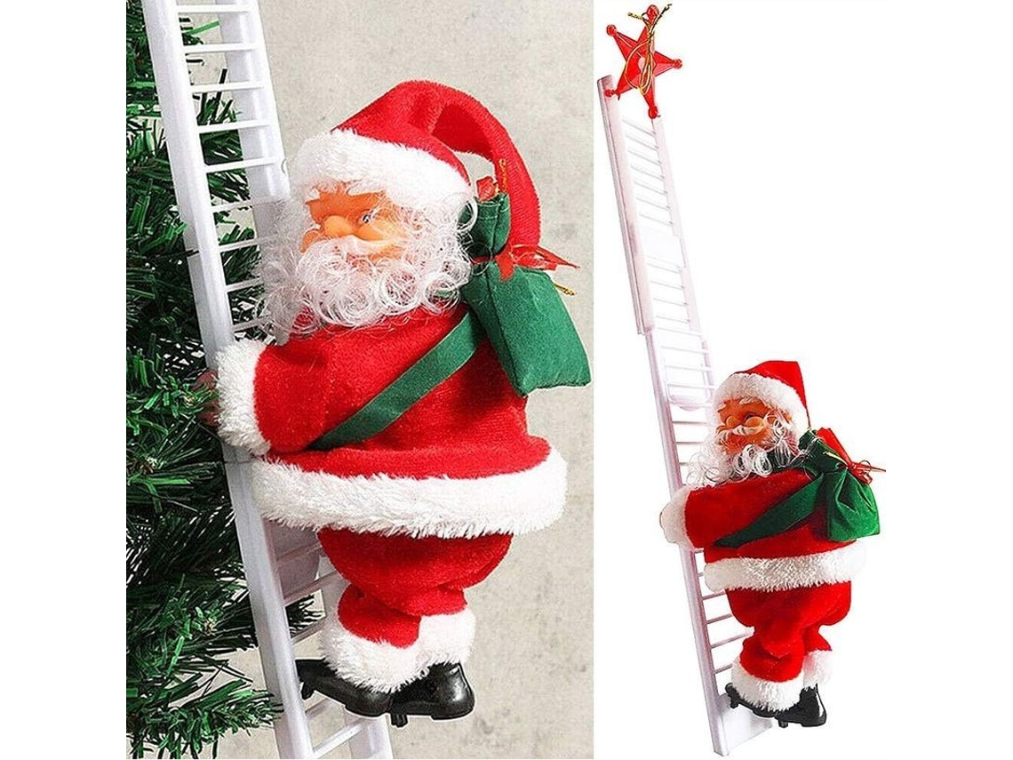 Papai Noel Sobe a Escada Automaticamente com Música, Decoração de Natal e Presente Ideal
