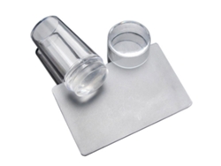 2pcs/set Estampador De Uñas Transparente Con Tapa Y Scraper, Herramientas De Manicura Para Arte De Uñas