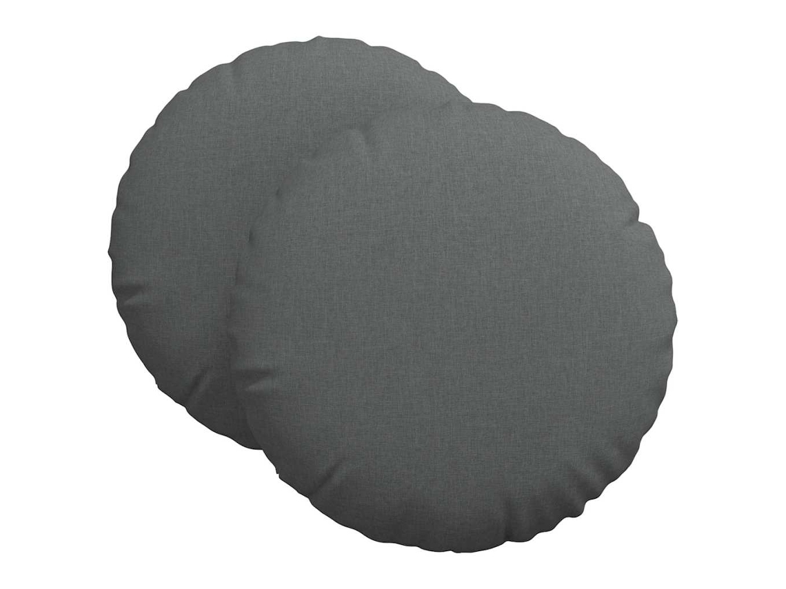 Cojines para asiento, 2 unidades, gris oscuro, Ø60 x 21 cm, tela HARLANV1