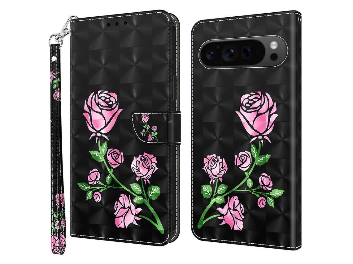 Funda De Cuero Con Estampado De Patrón Para Teléfono Móvil Google Pixel 9 Pro