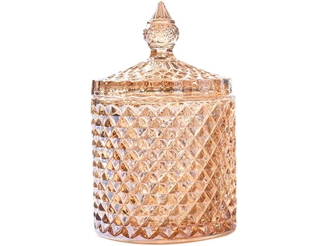 Tarro de cristal con tapa de cristal para almacenar alimentos básicos, ideal para dulces, galletas y decoraciones.