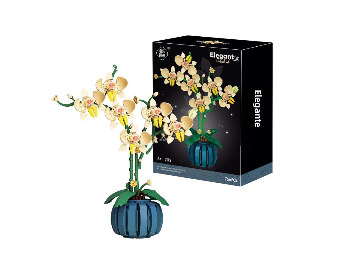 (estilo 4) Ramo De Orquídeas, Bloque De Construcción, Planta Bonsái, Modelo Romántico, Juguete De Bricolaje