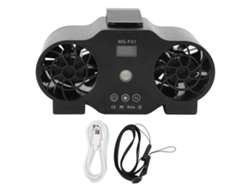 Ventilador portátil recargable por USB de 10000 mAh con pantalla digital.