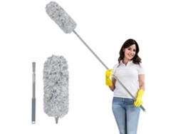 Limpiador Telescópico Lavable Mango Largo Punta Silicona Para Polvo Telarañas Techo Ventilador