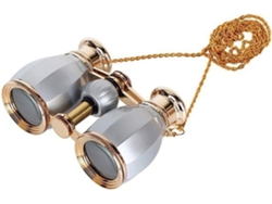 Binoculares 4x30 compactos y portátiles con marco de metal, lente óptica, cadena, telescopio, diseño elegante, regalo para niña.