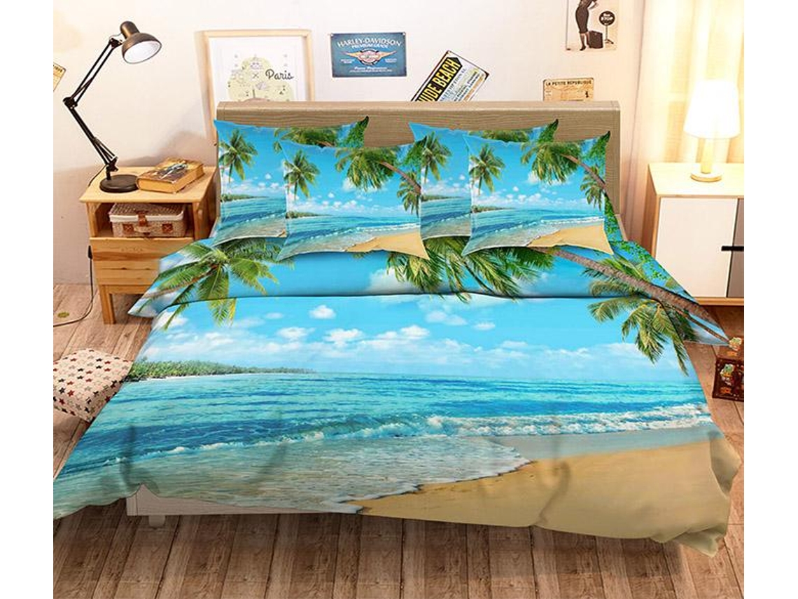 Funda de Edredón AJ WALLPAPER 3D Paisaje de mar azul 27 (225 x 260cm)