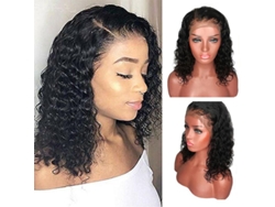 2026-peluca De Pelo Humano Brasileño De Onda Natural Con Encaje Frontal Corta Rizos Ondulados Para Mujer