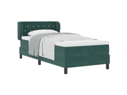 Maison Exclusive - Cama Tipo Box Spring Verde Oscuro 90 X 200 Cm Terciopelo