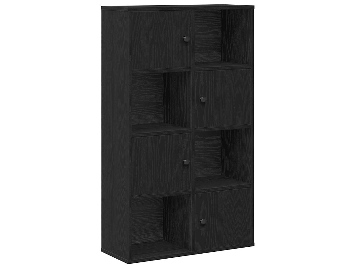 Estantería de Derivados de Madera de Roble Negro, 60x24x101,5 cm