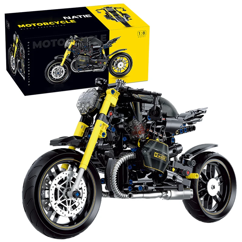 (618 Piezas) Bloques De Construcción Moc 1:8 Modelo De Motocicleta City Racing Technology