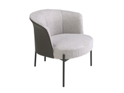 Sillón tela gris y polipiel gris oscuro ANGEL CERDA 84 x 68 x 69