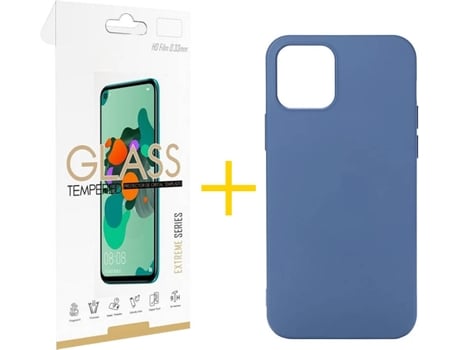 Kit Funda + Protector de Pantalla Apple iPhone 11 Pro SKYHE Liso (Azul)