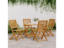 Juego de comedor plegable para jardín de 5 piezas de madera maciza de acacia, DKD Home Decor