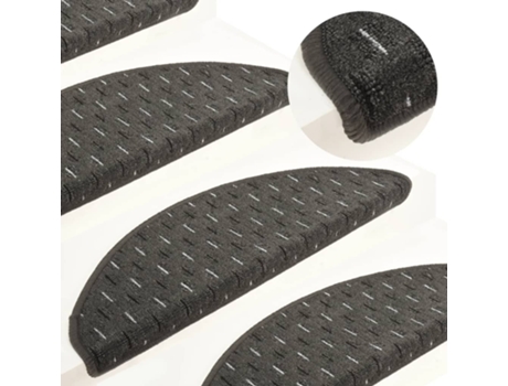 MAISON EXCLUSIVE - Alfombras de peldaños de escalera 15 uds antracita 56x17x3 cm