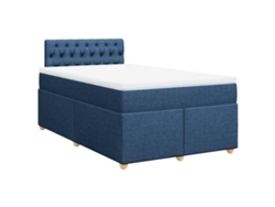 Maison Exclusive - Cama Box Spring Con Colchón Tela Azul 120x190 Cm