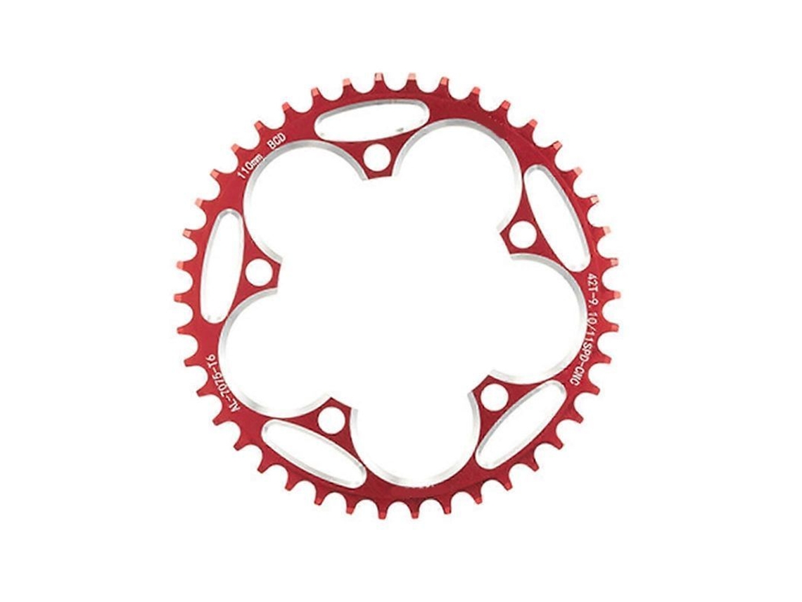 Placa De Cambio Para Bicicleta De Montaña, 5 Tornillos, 110bcd/130bcd, Montaje Directo, Roja, 42t