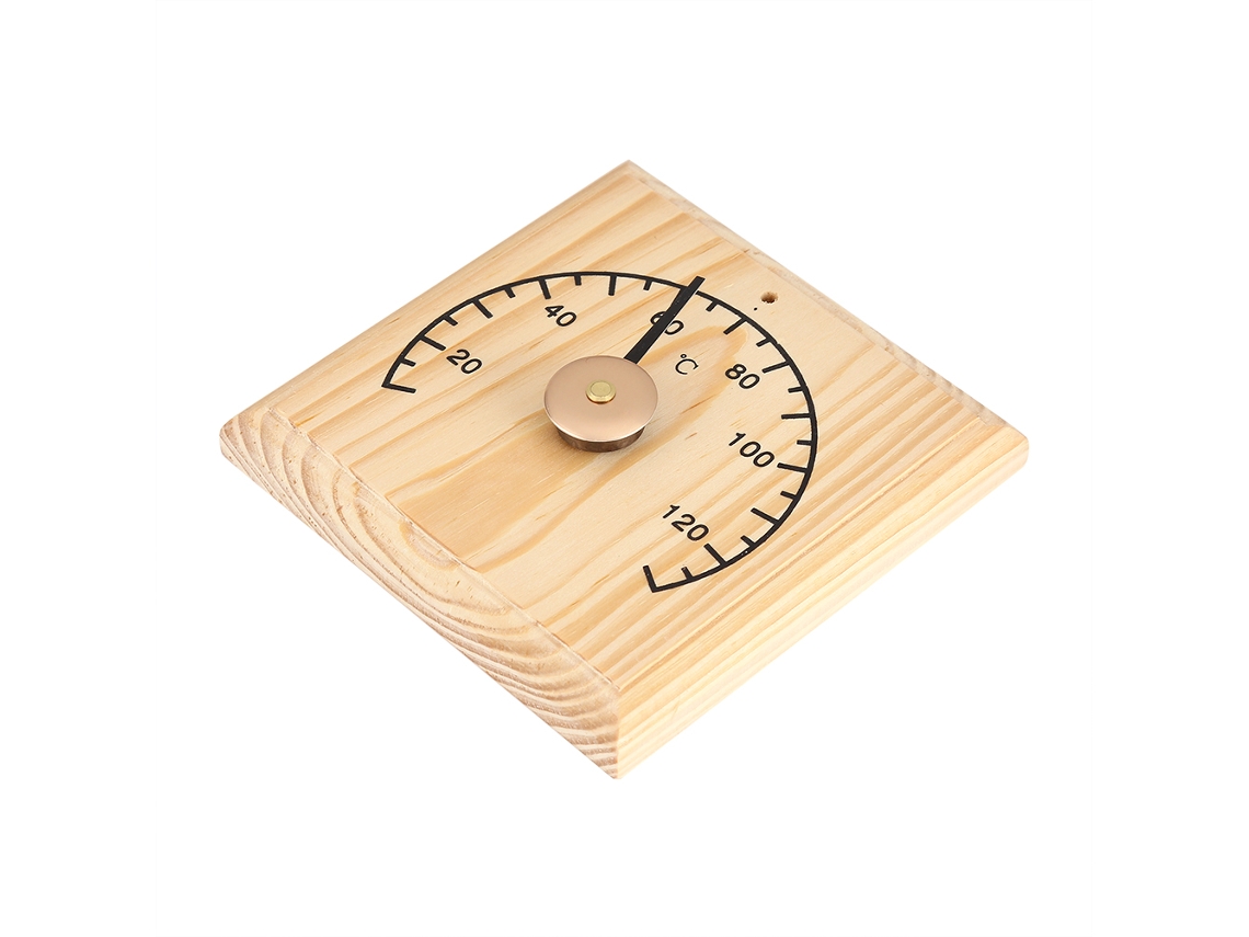 Termómetro De Madera Para Sauna De 0 A 140 ℃ Con Soporte De Pared Y Pantalla De Temperatura.