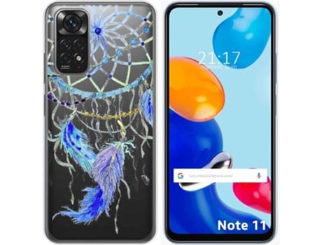 Carcasa Xiaomi Redmi Note 11 TUMUNDOSMARTPHONE Dibujos Transparente Plumas Multicolor