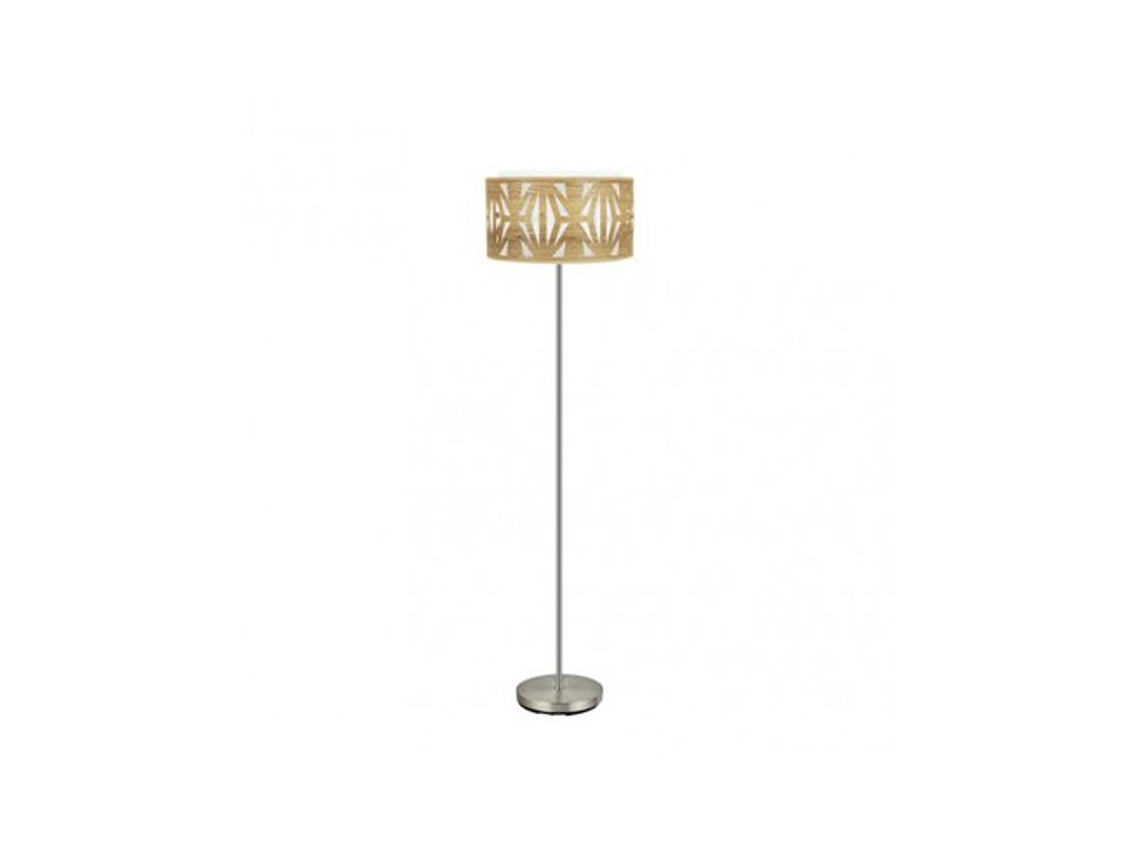 Pie de salón Katerina 1xe27 Níquel/Madera clara 162x40x40 Cm Fabrilamp