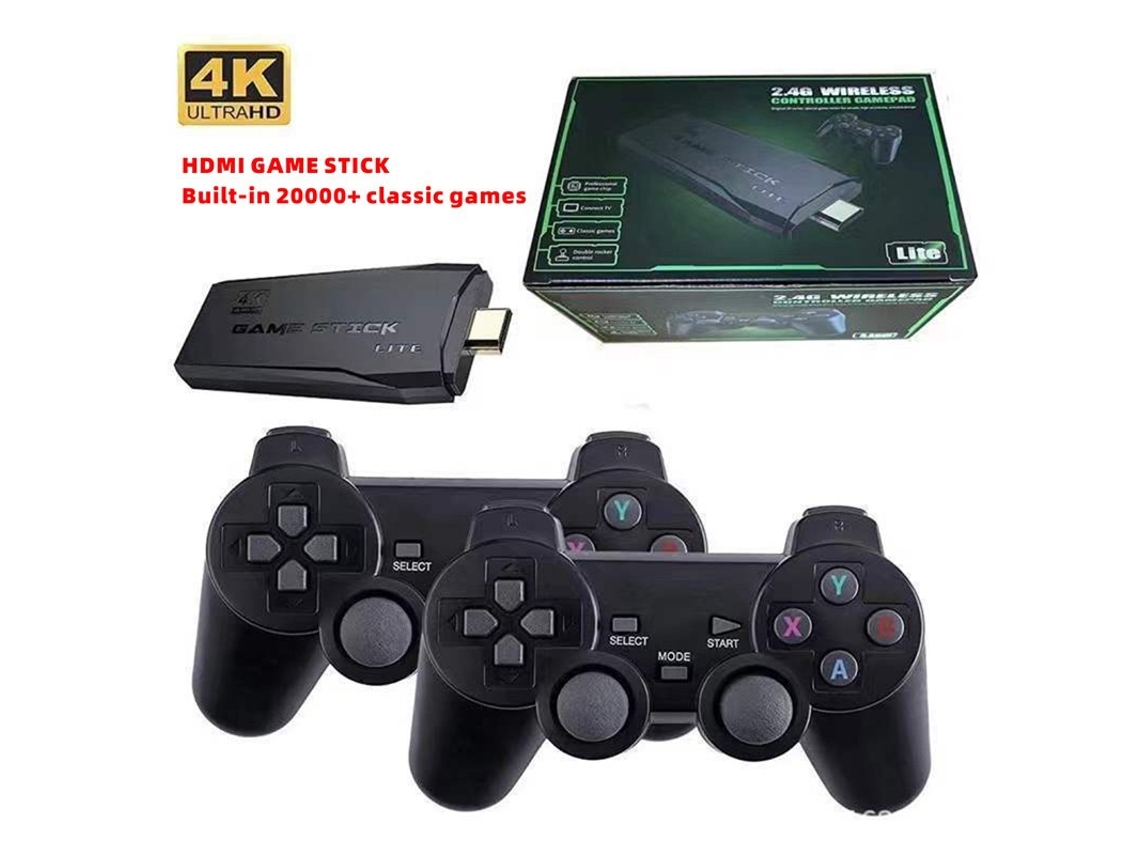 Consola de juegos retro M8 Home YUNZII para dos jugadores, estilo arcade, 4K HD, 128 GB, empaque compacto.