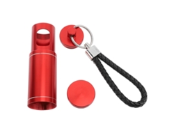 Cenicero Portátil De Bolsillo Con Llavero Retráctil Circular De Aleación De Aluminio, Mini Cenicero Para Viajes, Camping, Senderismo, Color Rojo