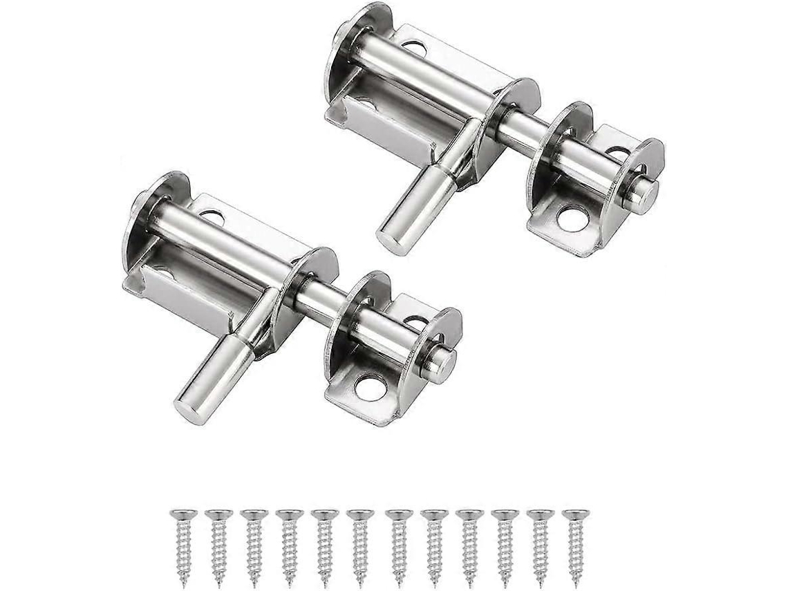 2 Pestillos De Puerta De Acero Inoxidable Deslizante Mini Para Puertas Jardín Ventanas Almacenes Plata