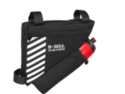 Bolsa triangular para bicicleta de 1,5 l, bolsa para tubo frontal de poliéster, bolsa para sillín de bicicleta, botella de agua no incluida, color negro YEMAESRE