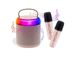 Mini máquina de karaoke portátil con altavoz Bluetooth y dos micrófonos inalámbricos para niños y adultos, juguetes musicales P Yizhood
