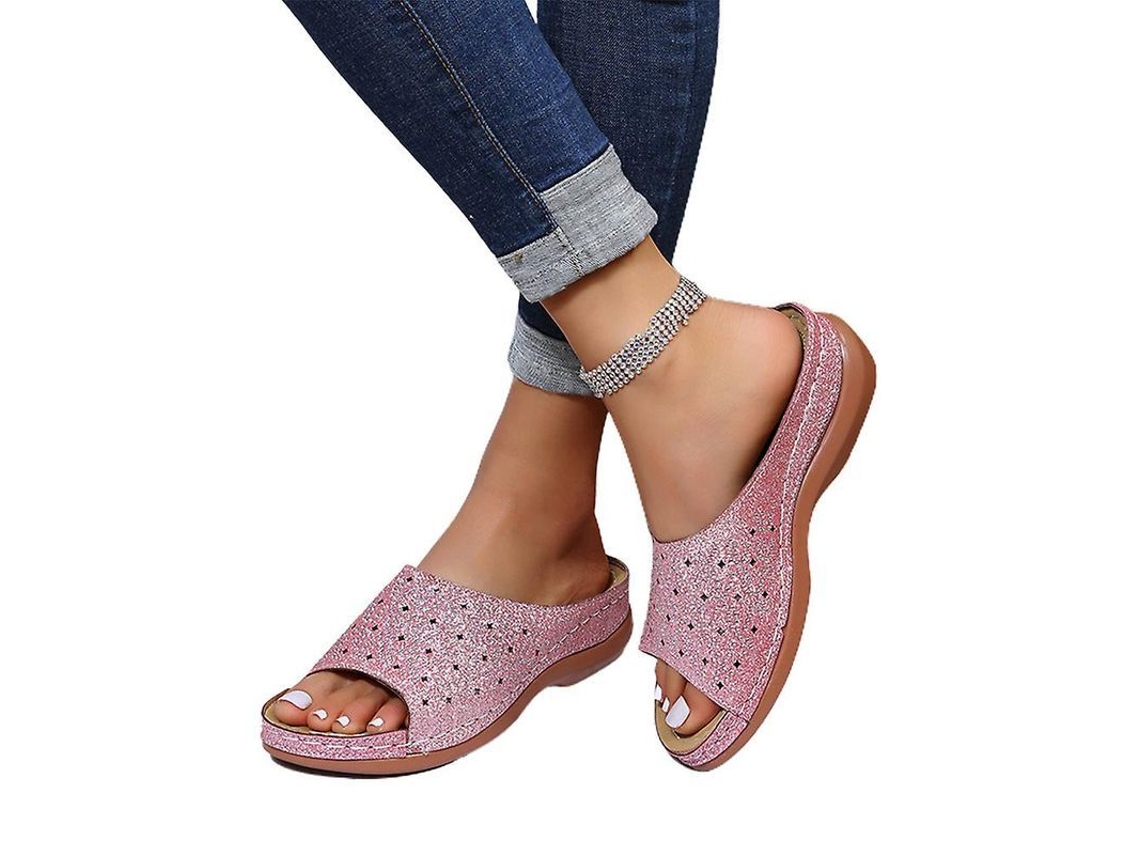2026-zapatos De Playa Para Mujer Con Tiras Abiertas Y Cuña De Piedras Preciosas, Sandalias Nuevas De Alta Calidad