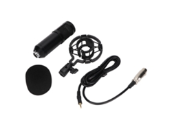 Micrófono De Condensador Profesional Con Cable Xlr A 3,5 Mm Y Soporte Antivibración Para Pc, Portátil, Grabación Y Retransmisión - Negro