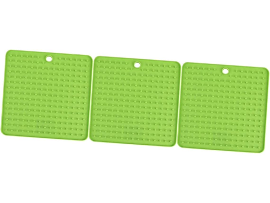 Juego de 3 tapetes aislantes de silicona para mesa, aislamiento térmico y diseño multifuncional para cocina Vayotoy