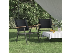 Sillas de camping (2 unidades, 54 x 55 x 78 cm), tela Oxford negra, DKD HOME DECOR
